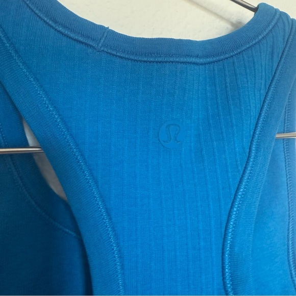Lululemon Ebb to Street Cropped Racerback Tank Top in Poolside Blue Size 4 - Picture 8 of 10